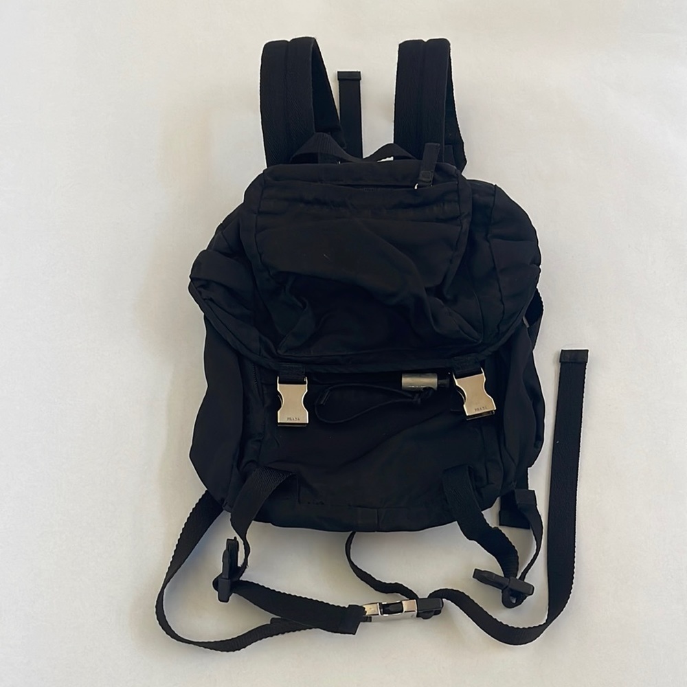 Auth Prada Backpack Nylon Black